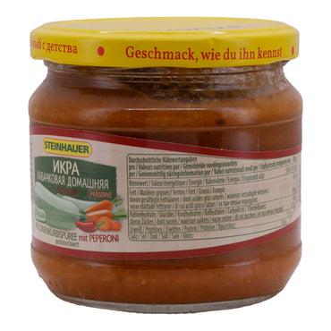 Melonenkürbispuree Steinhauer | Met Peperoni | Pittige veganistische specialiteit | 370 g