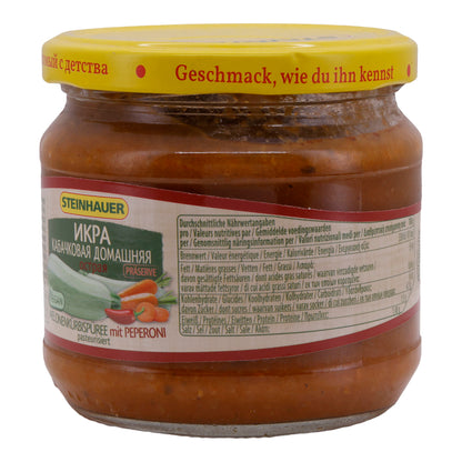 Melonenkürbispuree Steinhauer | Met Peperoni | Pittige veganistische specialiteit | 370 g