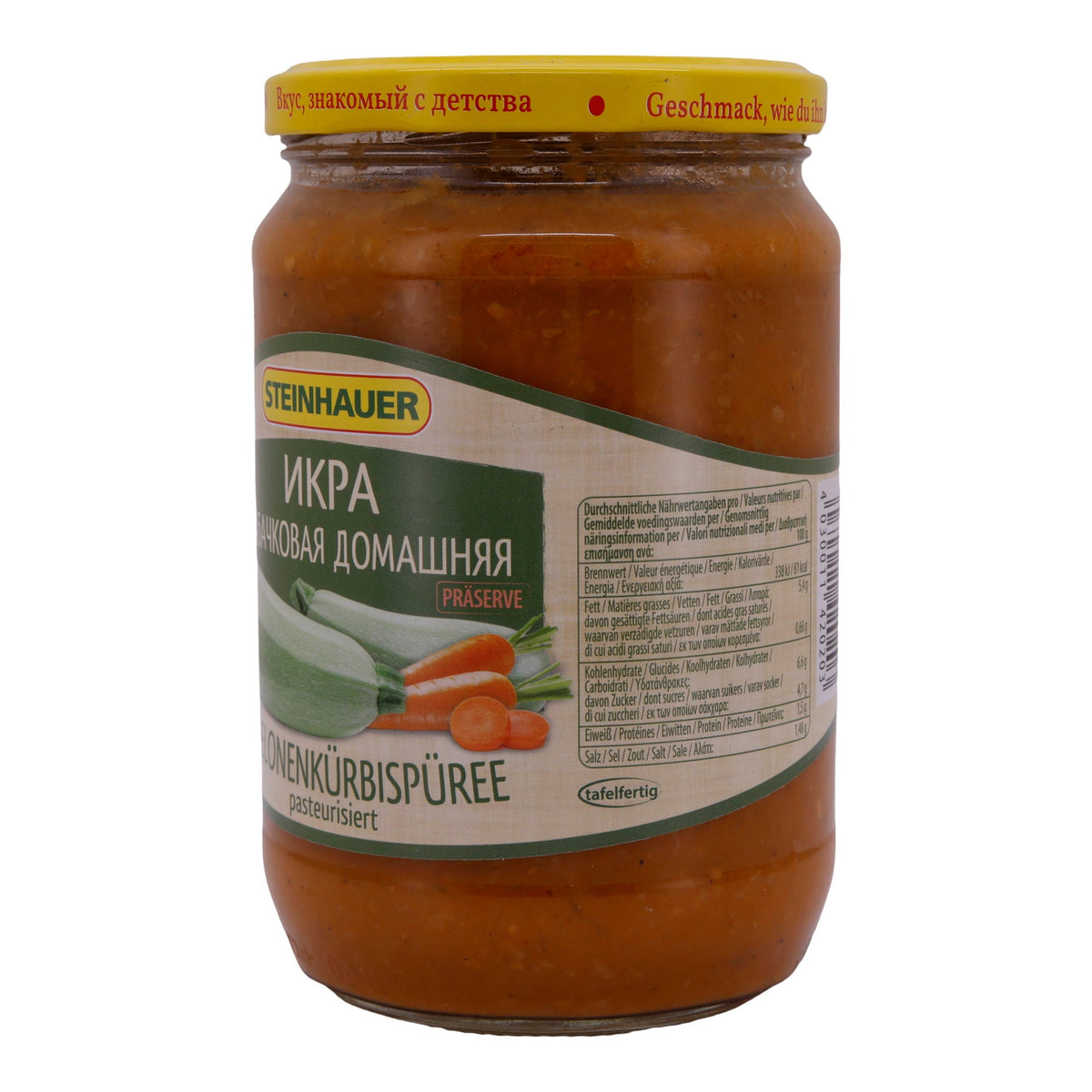 Melonenkürbispüree Steinhauer | Pasteurisiert | Hausgemacht Spezialität | 680 g STEINHAUER