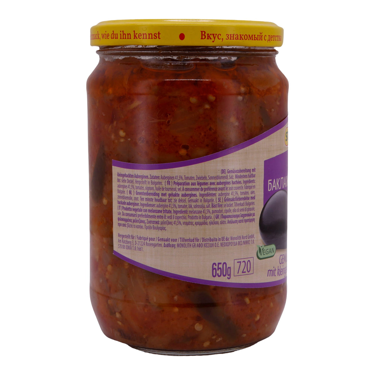 Gemüsezubereitung Steinhauer | Mit Auberginen | Vegan & vielseitig | 650 g