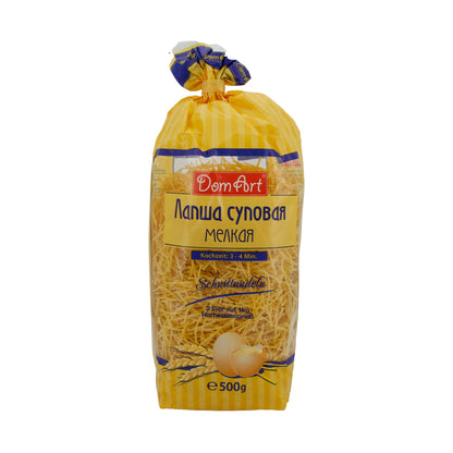 Nudeln DomArt | Soepnoedel | Fijne eiernoedels van harde tarwegries | 500 g