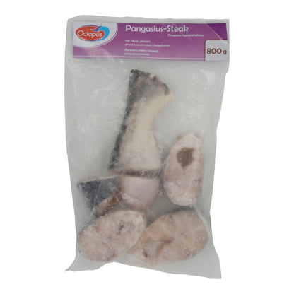 Fisch Octopus | Fisch | Pangasius-Steak, Mit Haut, glasiert, einzeln entnehmbar | 800g