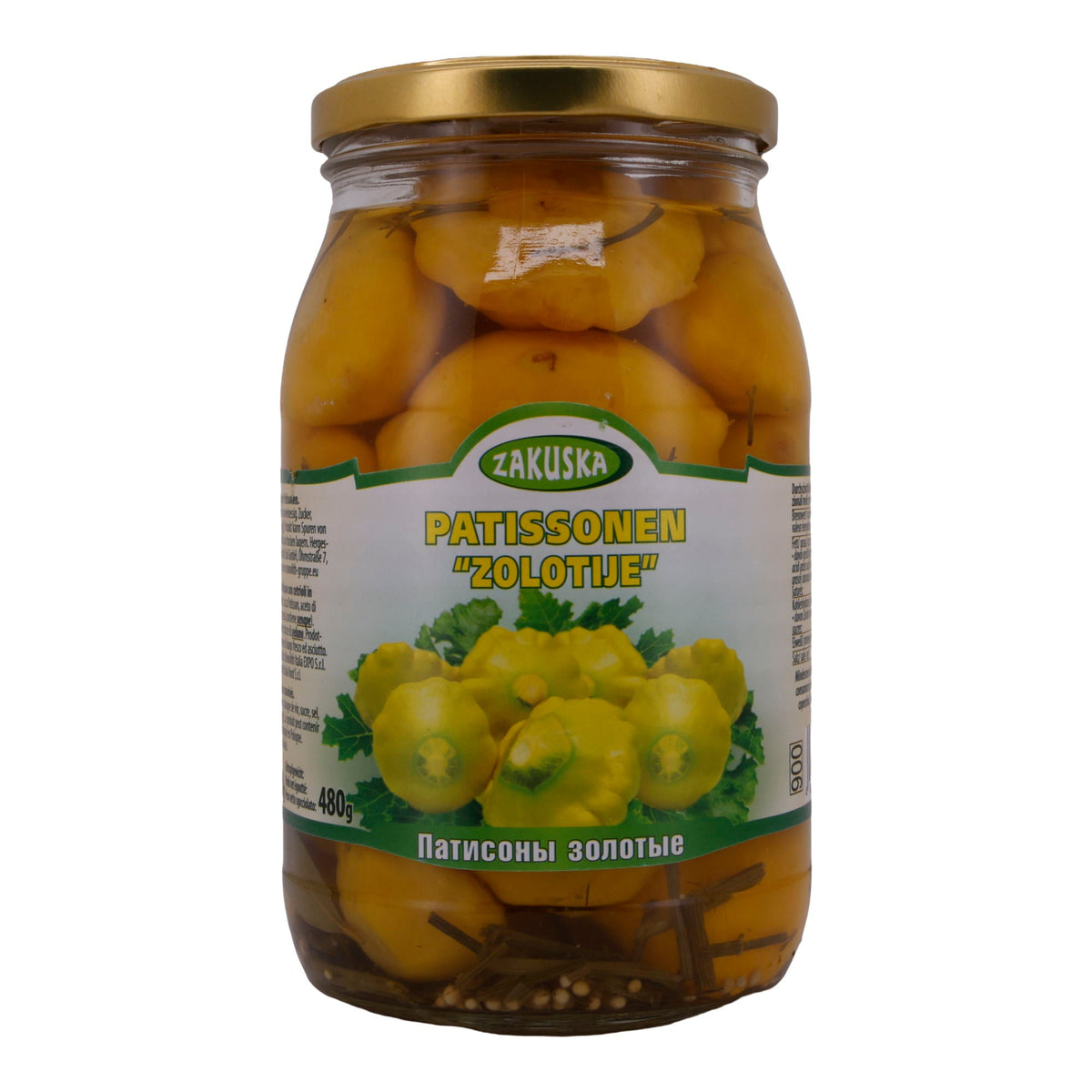 Kürbisse Zakuska | Patissonen Zolotije | Eingelegt | 860g