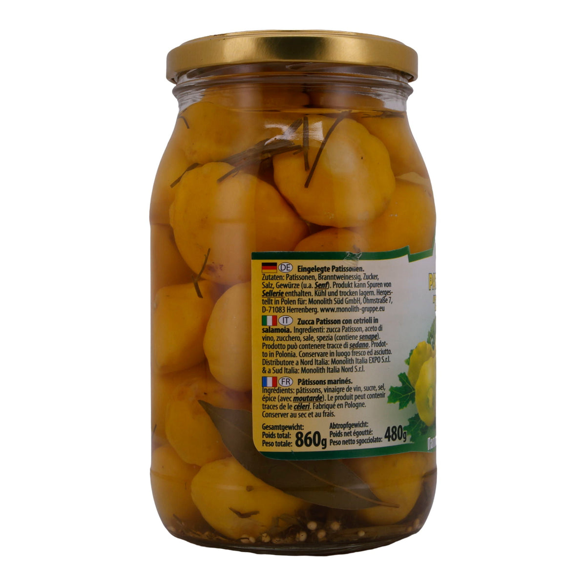 Kürbisse Zakuska | Patissonen Zolotije | Eingelegt | 860g