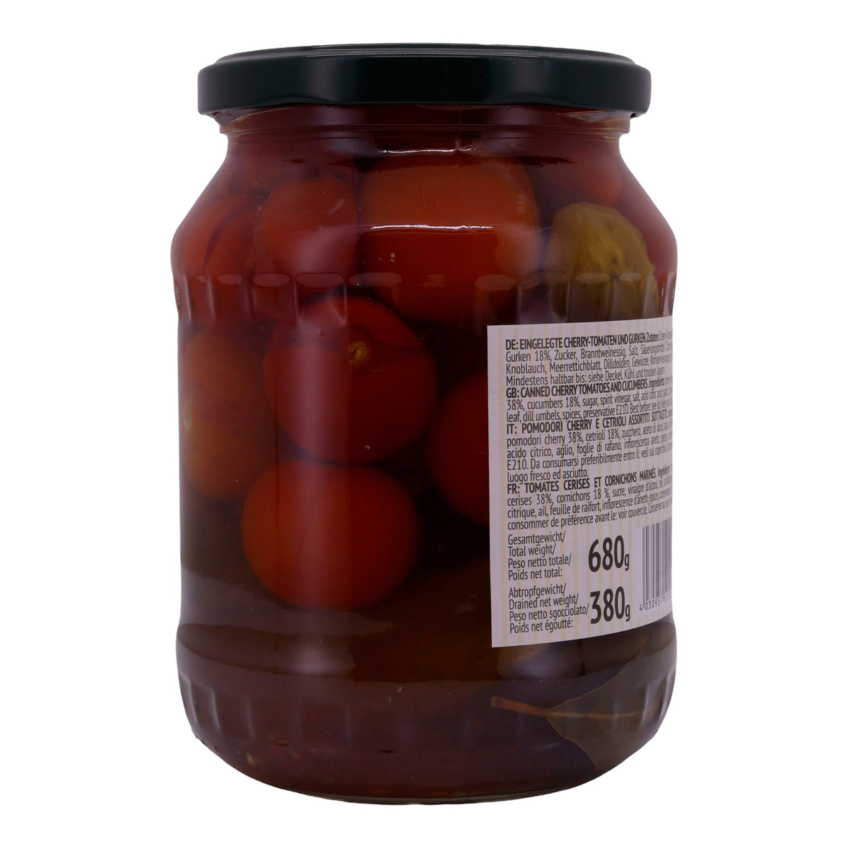 Eingelegtes Gemüse Zakuska | Tomaten & Gurken | Würzig, Cherry-Tomaten & Gurken | 680 g