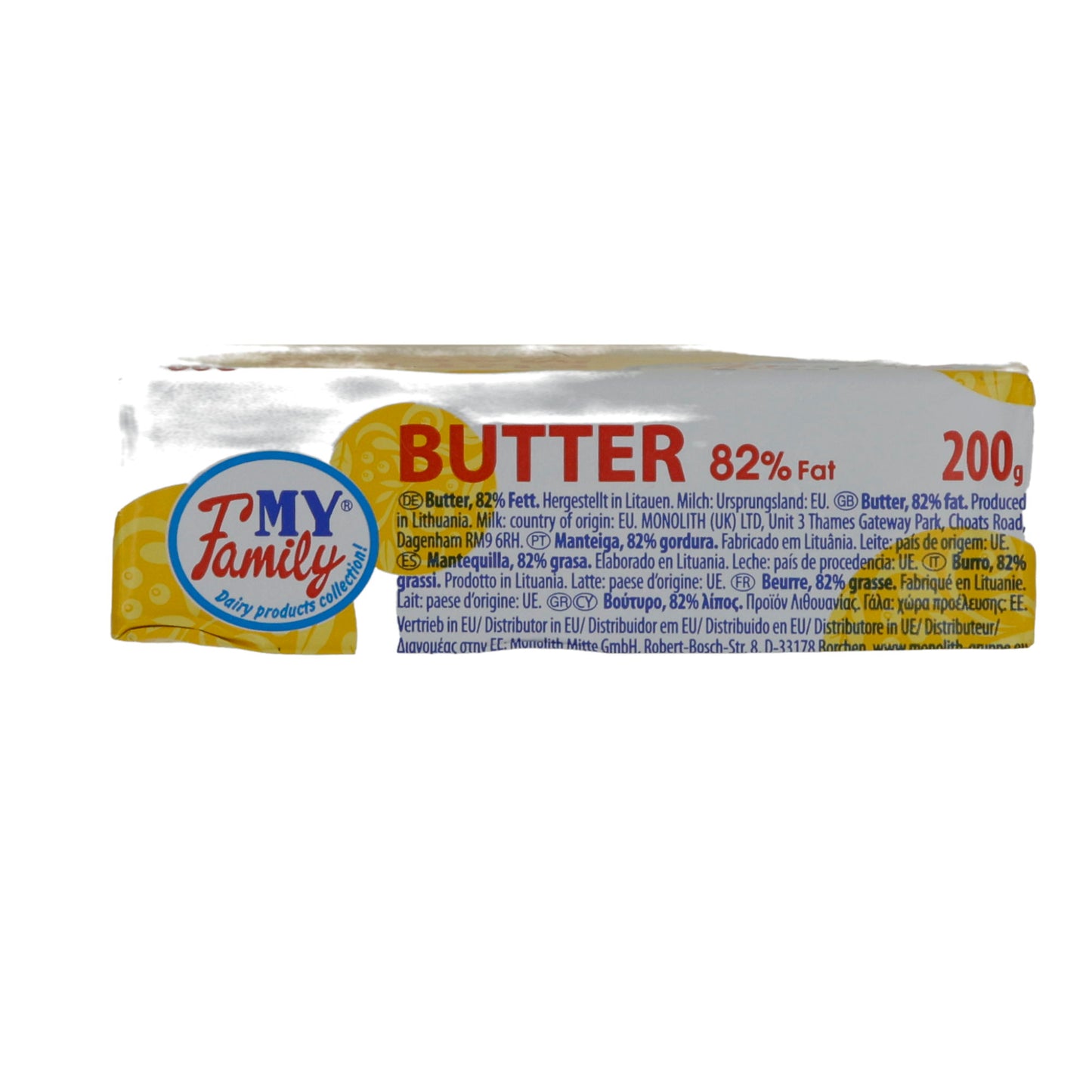 Butter My Family Butter | Reichhaltiger Buttergeschmack | Aus Litauen | 82 % Fett, 200 g