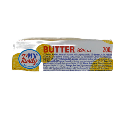 Butter My Family Butter | Reichhaltiger Buttergeschmack | Aus Litauen | 82 % Fett, 200 g