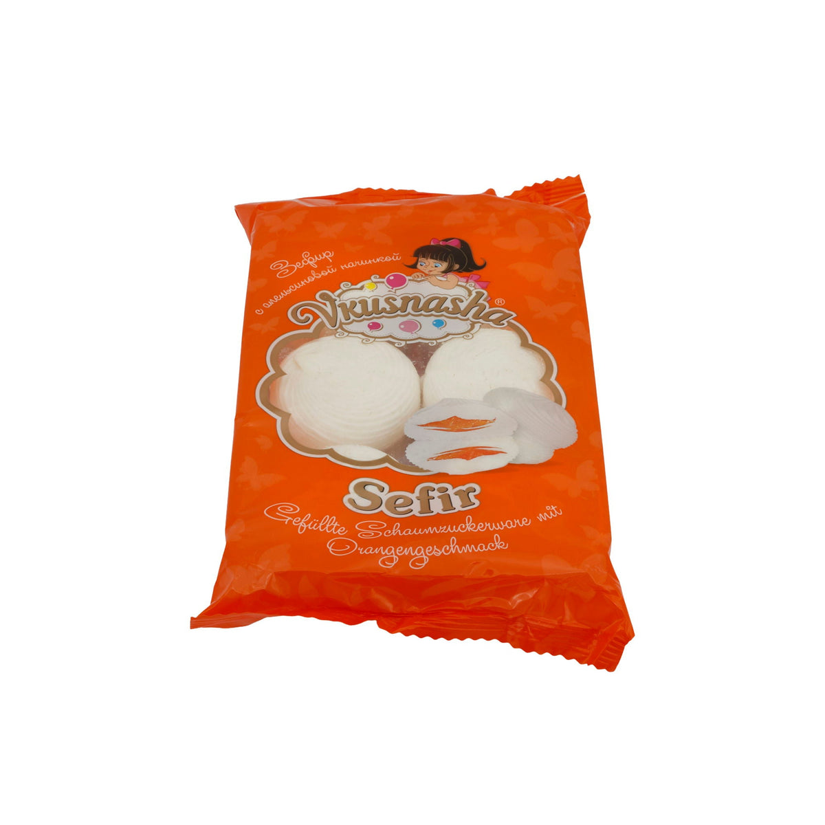Sefir Vkusnasha | Gefüllte Schaumzuckerware | Orangenaroma | 300 g