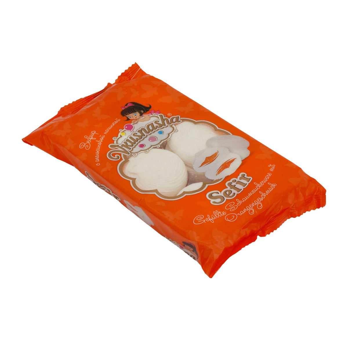 Sefir Vkusnasha | Gefüllte Schaumzuckerware | Orangenaroma | 300 g