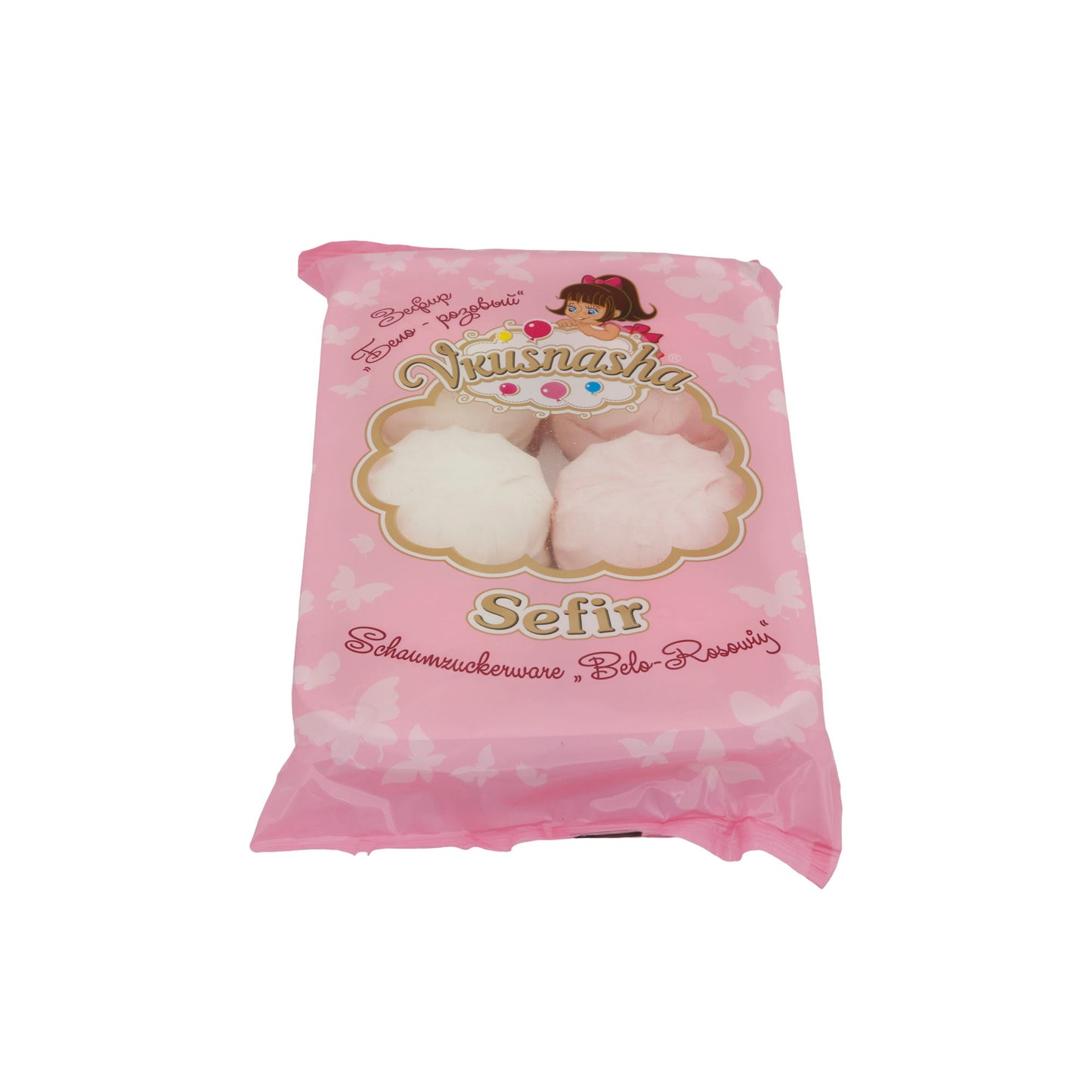 Schaumzuckerware Vkusnasha | Sefir | Bianco-rosa, dolce delizia | 350 g