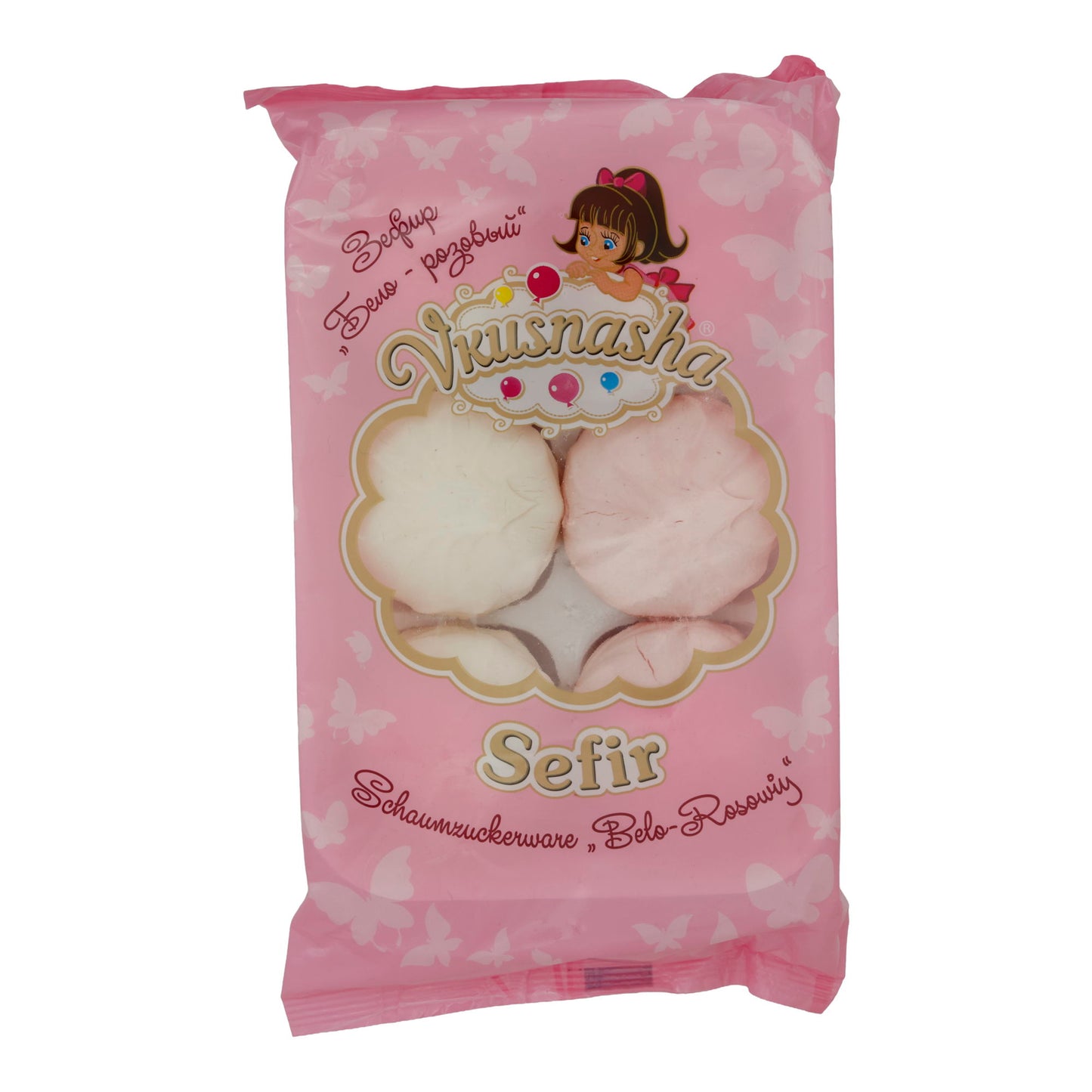 Schaumzuckerware Vkusnasha | Sefir | Bianco-rosa, dolce delizia | 350 g