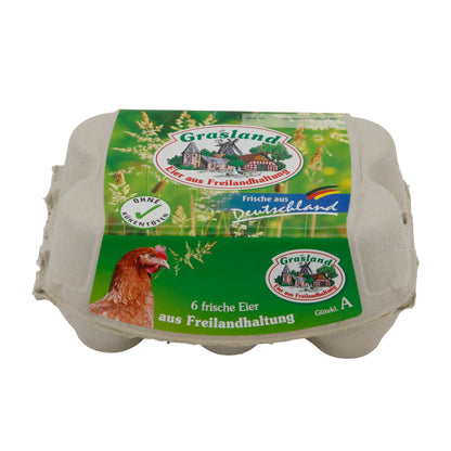 Free-range Eggs Grassland | Fresh Eggs | Animal-friendly Husbandry Class A | 6 Pieces