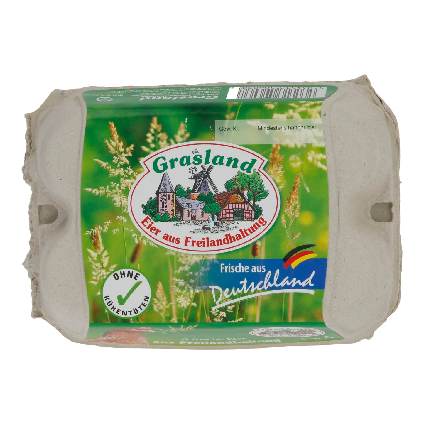 Free-range Eggs Grassland | Fresh Eggs | Animal-friendly Husbandry Class A | 6 Pieces