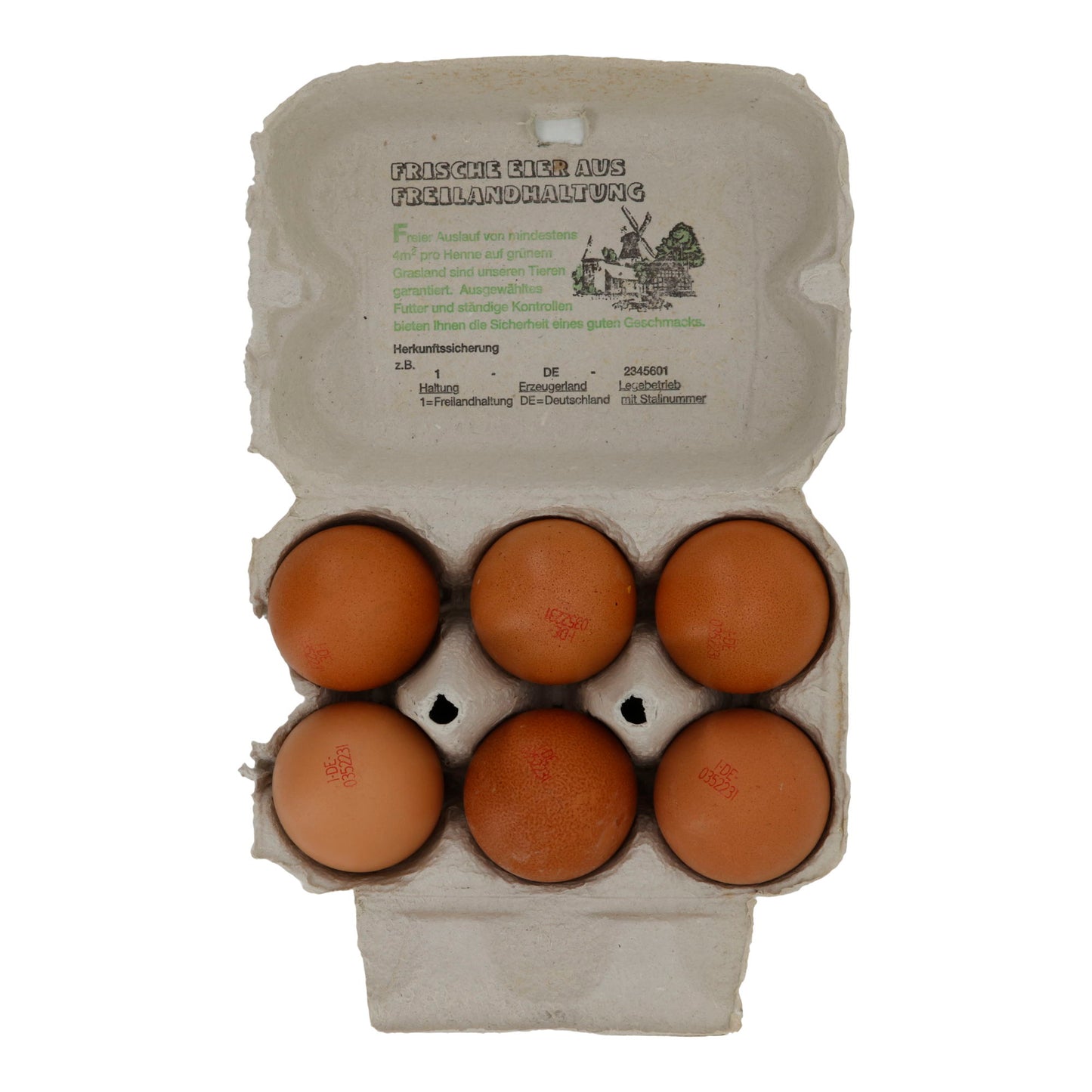 Free-range Eggs Grassland | Fresh Eggs | Animal-friendly Husbandry Class A | 6 Pieces