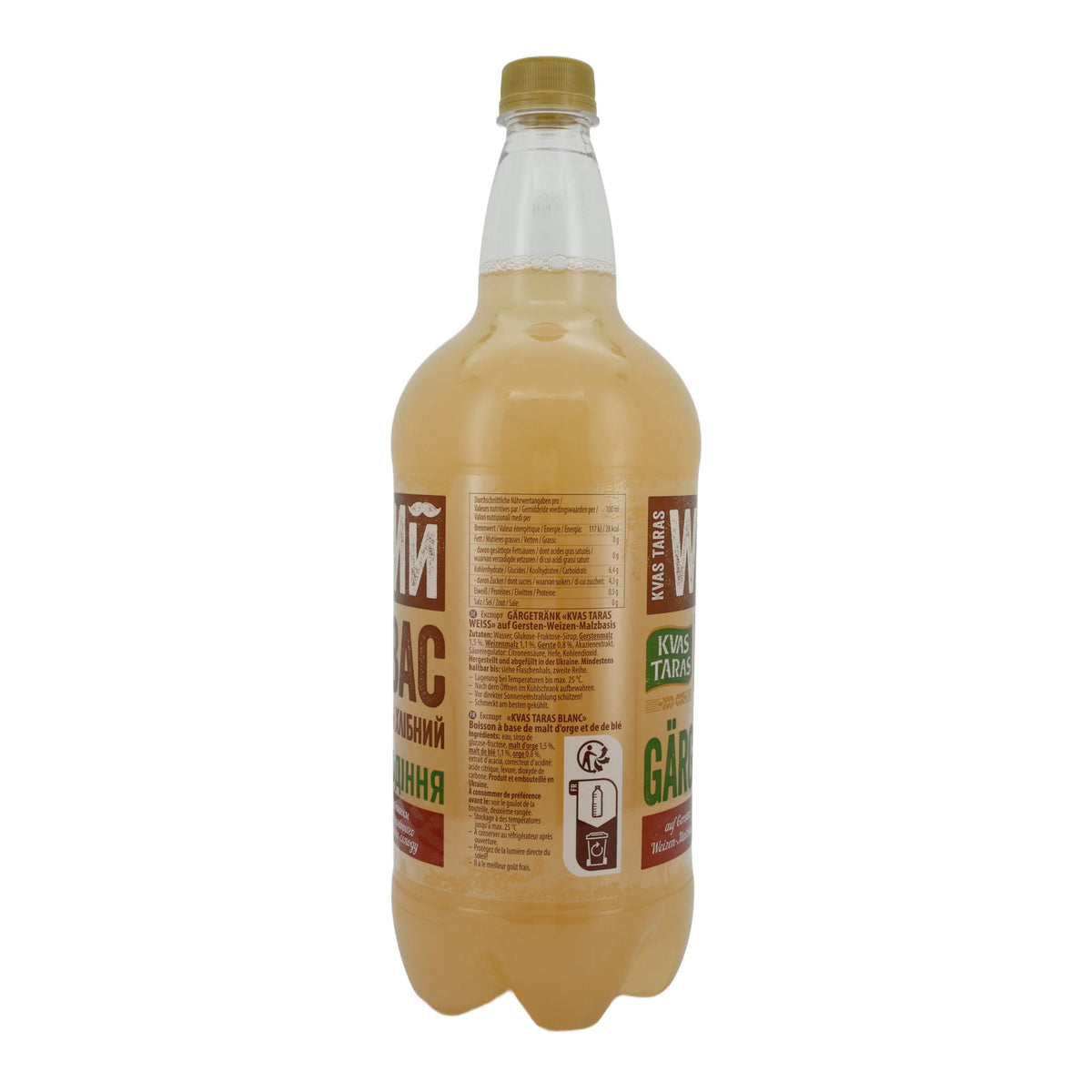 Erfrischendes Gärgetränk Kvas Taras | mit Gersten- und Weizenmalz | 1,5L