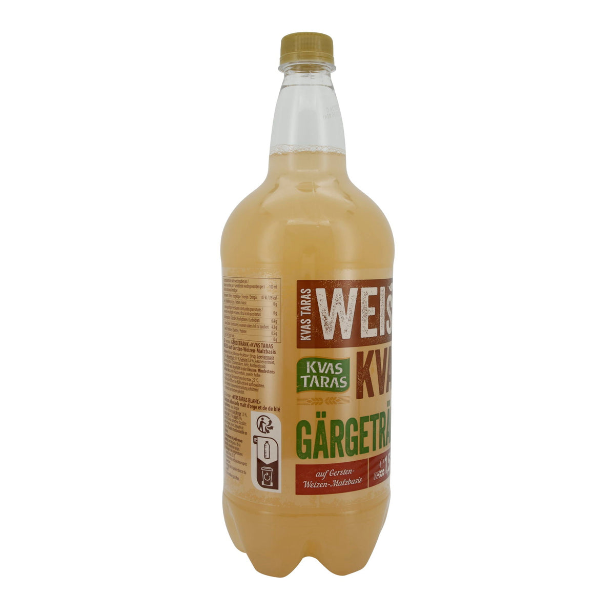 Erfrischendes Gärgetränk Kvas Taras | mit Gersten- und Weizenmalz | 1,5L