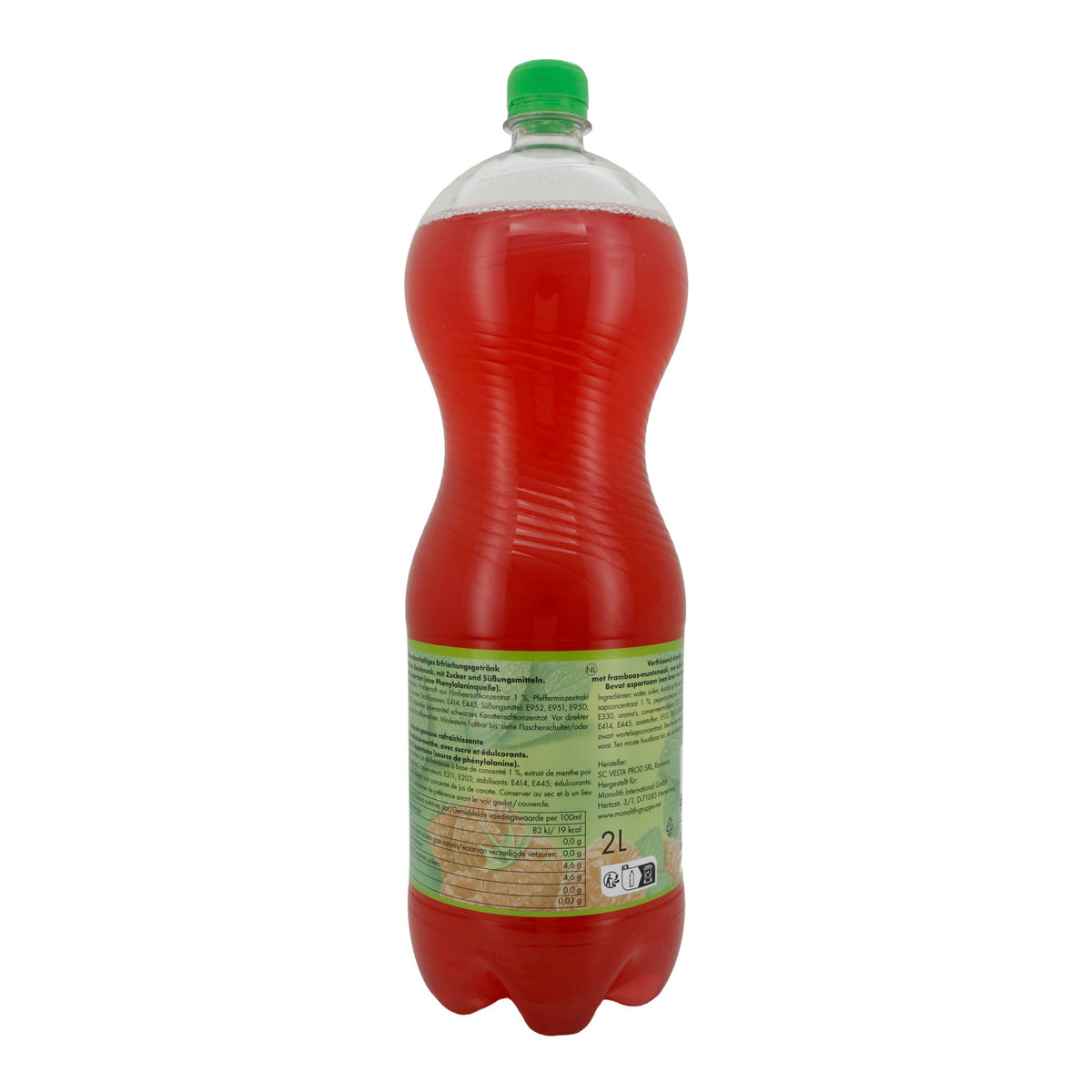 Erfrischungsgetränk Frutti Fresh | Getränk | Himbeer-Minz-Geschmack, kohlensäurehaltig | 2L FRUTTI FRESH