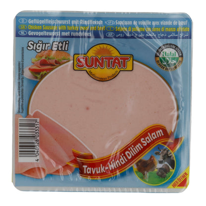 Aufschnitt Suntat | Tavuk-Hindi Dilim Salam | Halal, Geflügel mit Rindfleisch | 200 g