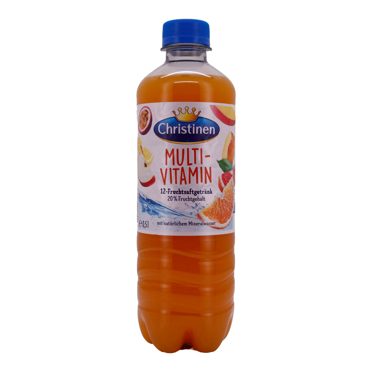 Multivitamin-12-Fruchtsaftgetränk Christinen | Getränk | Mit natürlichem Mineralwasser und 20 % Fruchtgehalt | 0,5 L