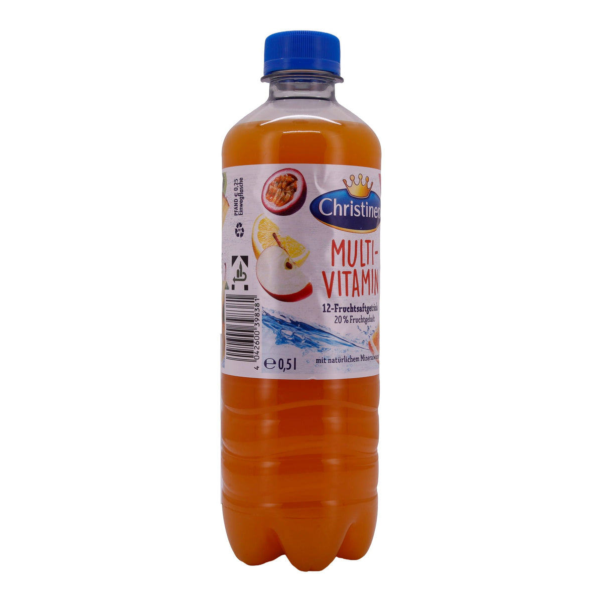 Multivitamin-12-Fruchtsaftgetränk Christinen | Getränk | Mit natürlichem Mineralwasser und 20 % Fruchtgehalt | 0,5 L CHRISTINEN