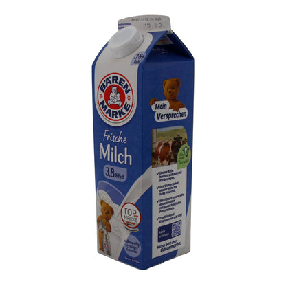 Lait frais Bärenmarke 3,8 % de matière grasse | Plaisir riche et crémeux | 1 l