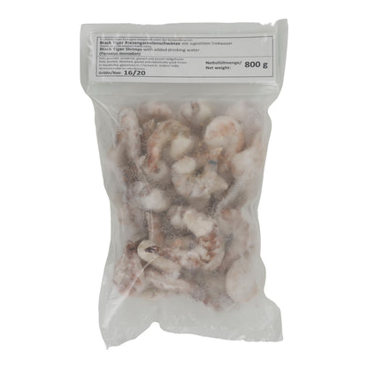 Dev Karides Black Tiger | Soyulmuş, bağırsakları çıkarılmış | Derin dondurulmuş, Boyut 16/20 | 800 g