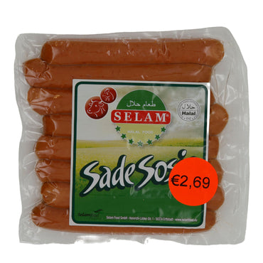 Würstchen Selam | Sade Sosis | Halal, Huhn & Rind, für Grill & Pfanne | 400 g SELAM