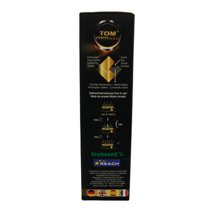 Naturkohle Tom Coco Gold | 216 Würfel – Premium Kokoskohle für Shisha & Grill