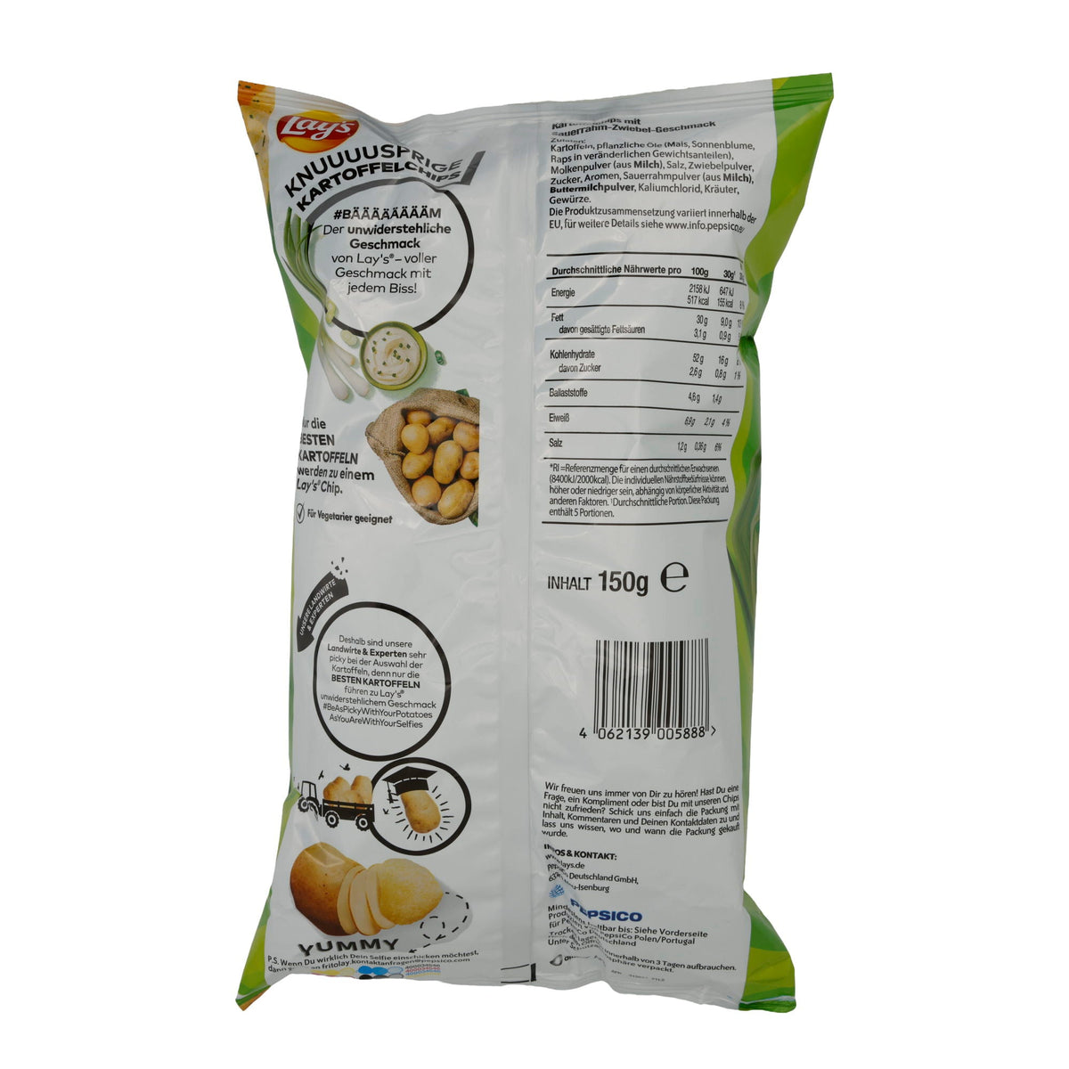 Chips Lay’s | Sour Cream & Onion | Cremig, knusprig | 150g LAYS