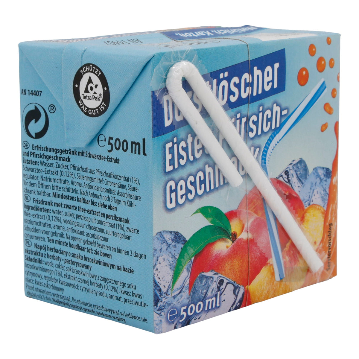 Eistee Durstlöscher | Pfirsich | Erfrischendes Teegetränk mit Fruchtgeschmack | 500 ml DURSTLÖSCHER