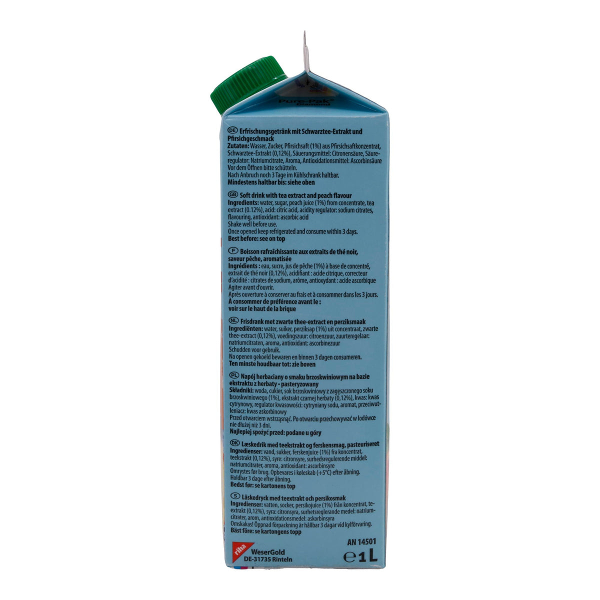 Eistee Durstlöscher | Pfirsichgeschmack | Erfrischungsgetränk mit natürlichem Aroma, vegan | 1 Liter DURSTLÖSCHER