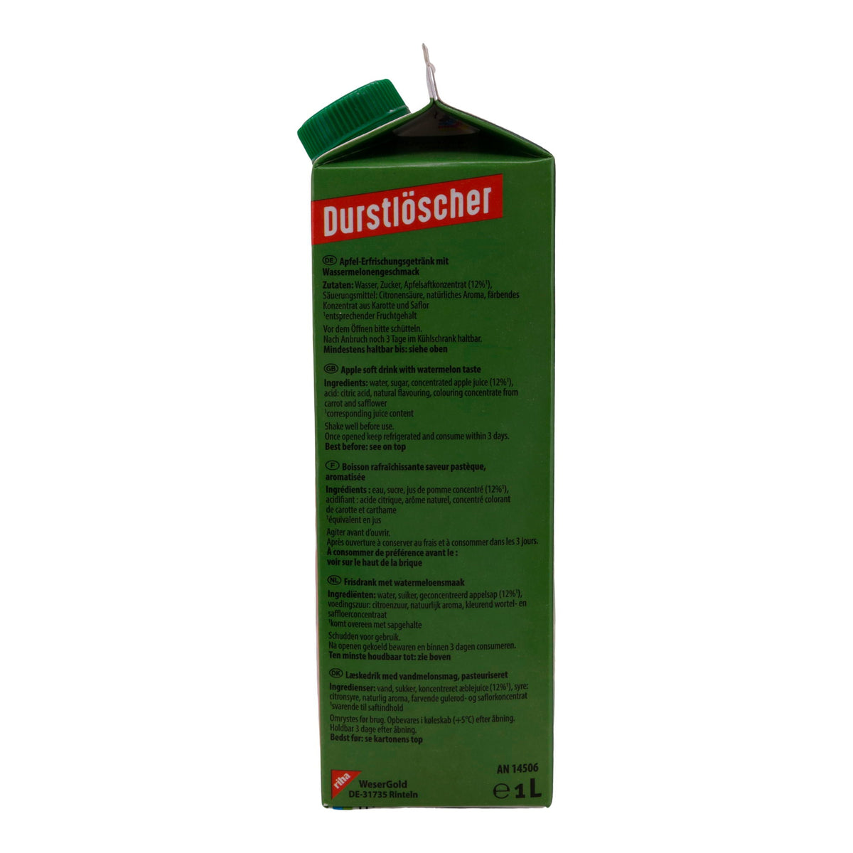 Wassermelonen-Geschmack Durstlöscher | Vegan | Erfrischungsgetränk mit natürlichem Aroma | 1 Liter DURSTLÖSCHER