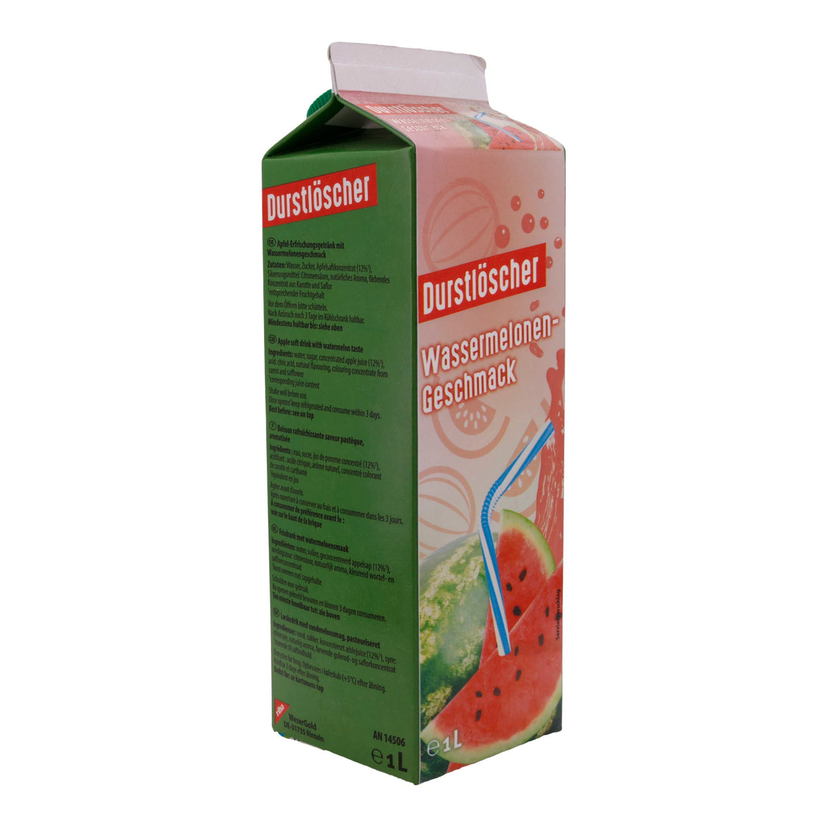 Wassermelonen-Geschmack Durstlöscher | Vegan | Erfrischungsgetränk mit natürlichem Aroma | 1 Liter DURSTLÖSCHER