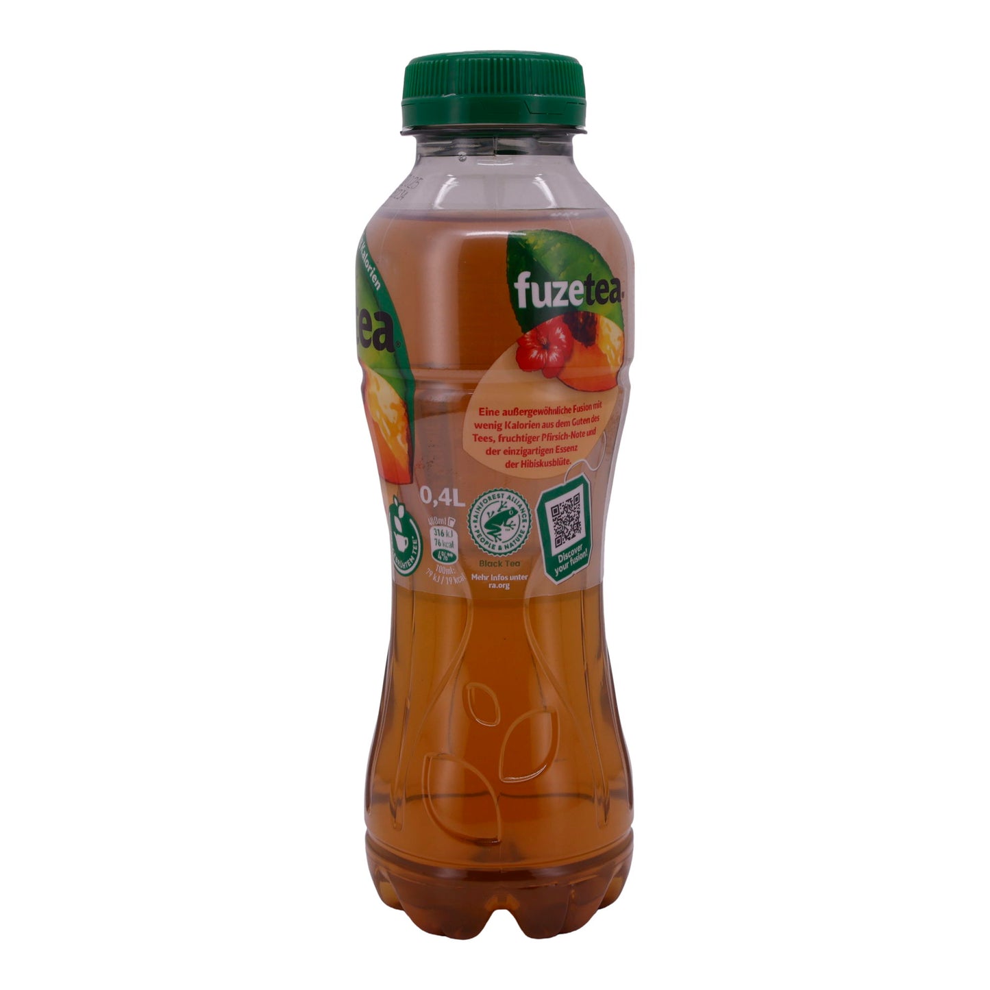 Zwarte Thee Fuze Tea | Perzik Hibiscus | Caloriearm, verfrissend | 0,4 L