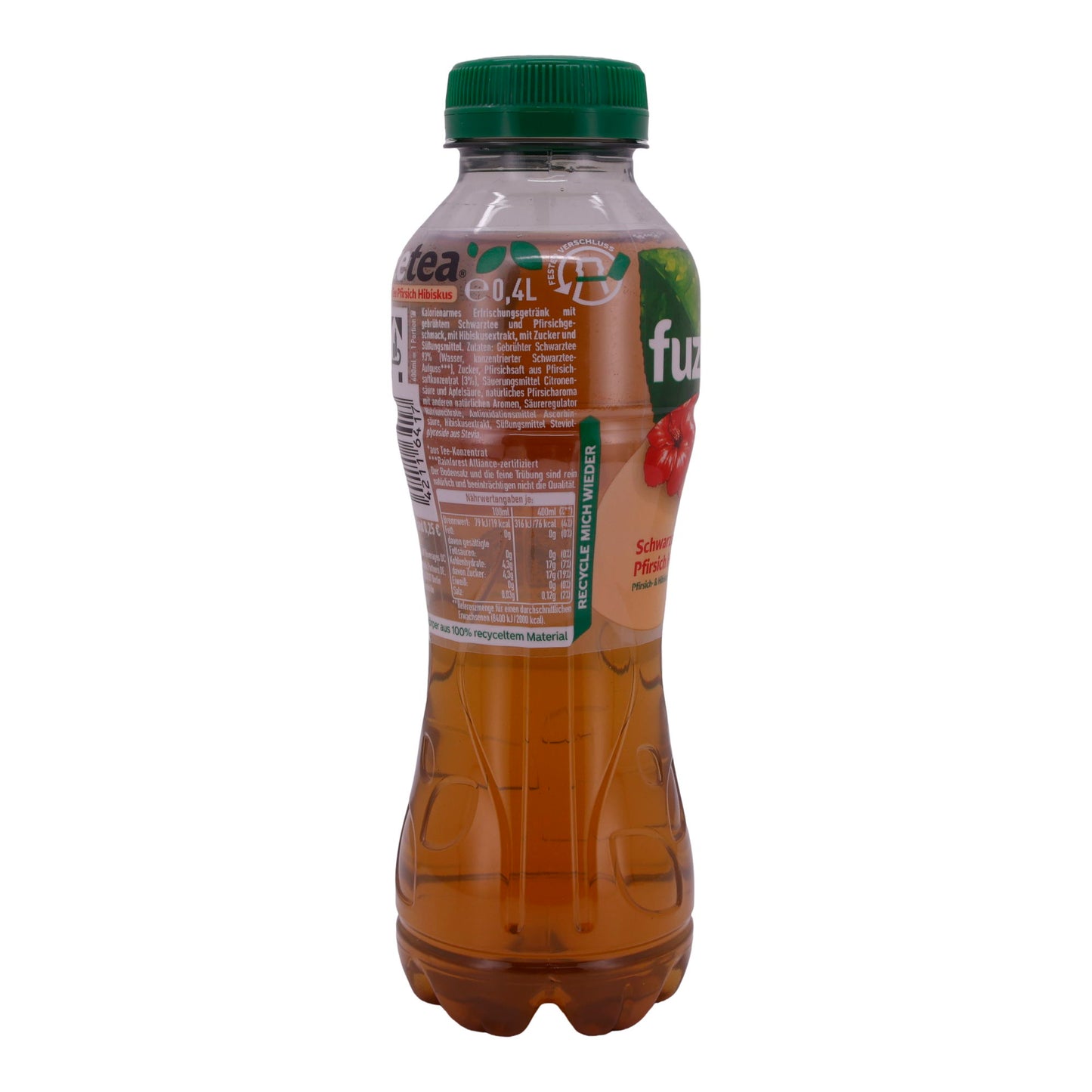Zwarte Thee Fuze Tea | Perzik Hibiscus | Caloriearm, verfrissend | 0,4 L