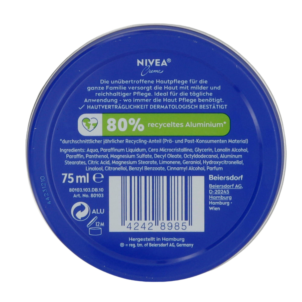 Creme NIVEA | Pflegecreme | Feuchtigkeitsspendend | 75 ml Dose