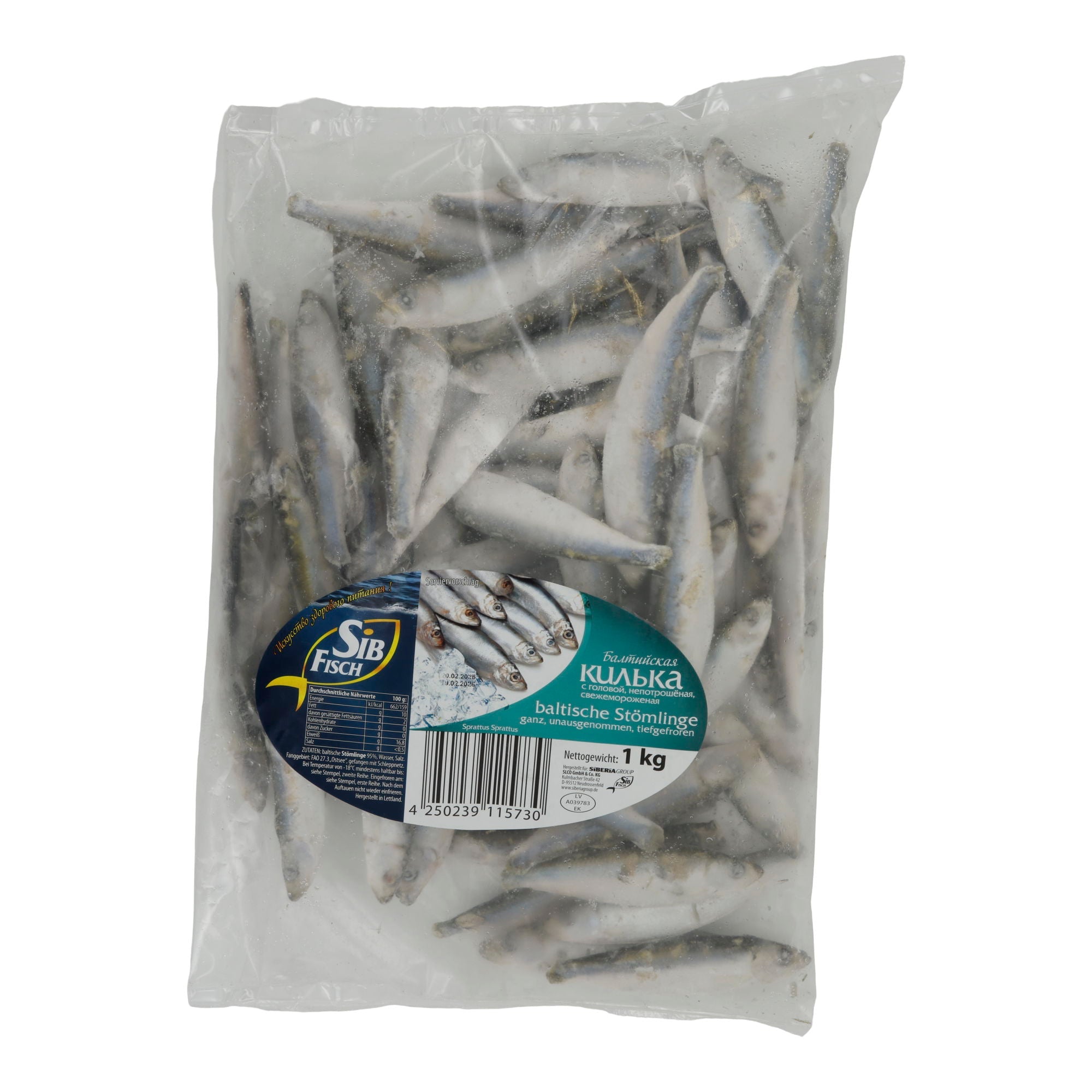 Fisch Sib | Baltische Stömlinge | Ganze, tiefgefroren, Ostsee | 1 kg SIB