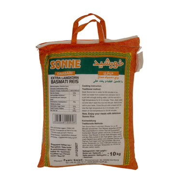Langkornreis Sonne | Extra Basmati Reis | Duftend, für traditionelle Küche | 10 kg - Taste Your World