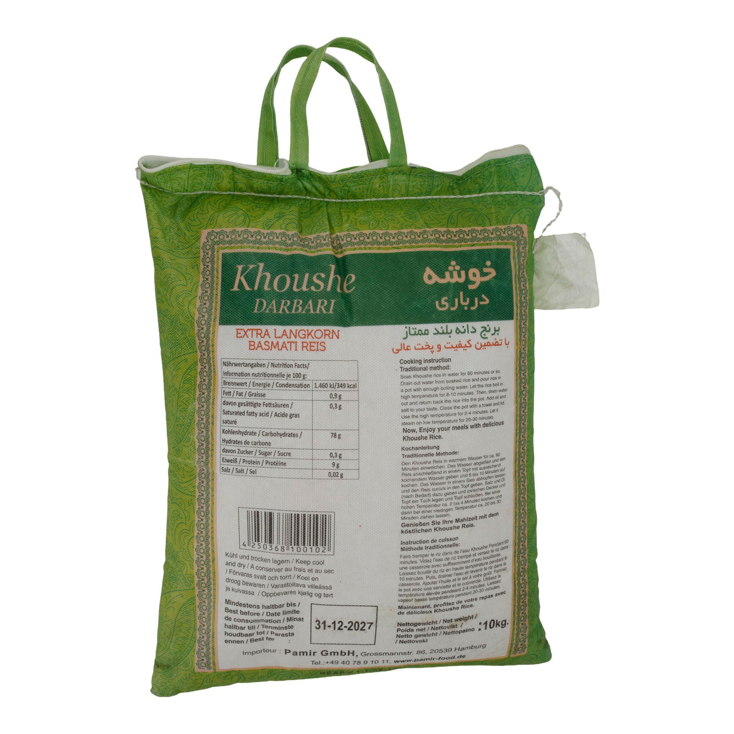 Basmati Rijst Khoushe Darbari | Extra Langkorrel | Geurende Toprijst | 10 kg