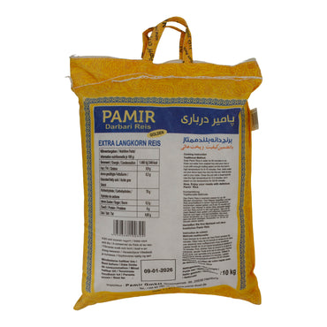 Reis Pamir Darbari | Golden Extra Langkorn Reis | Edler Reis für traditionelle Speisen | 10 kg