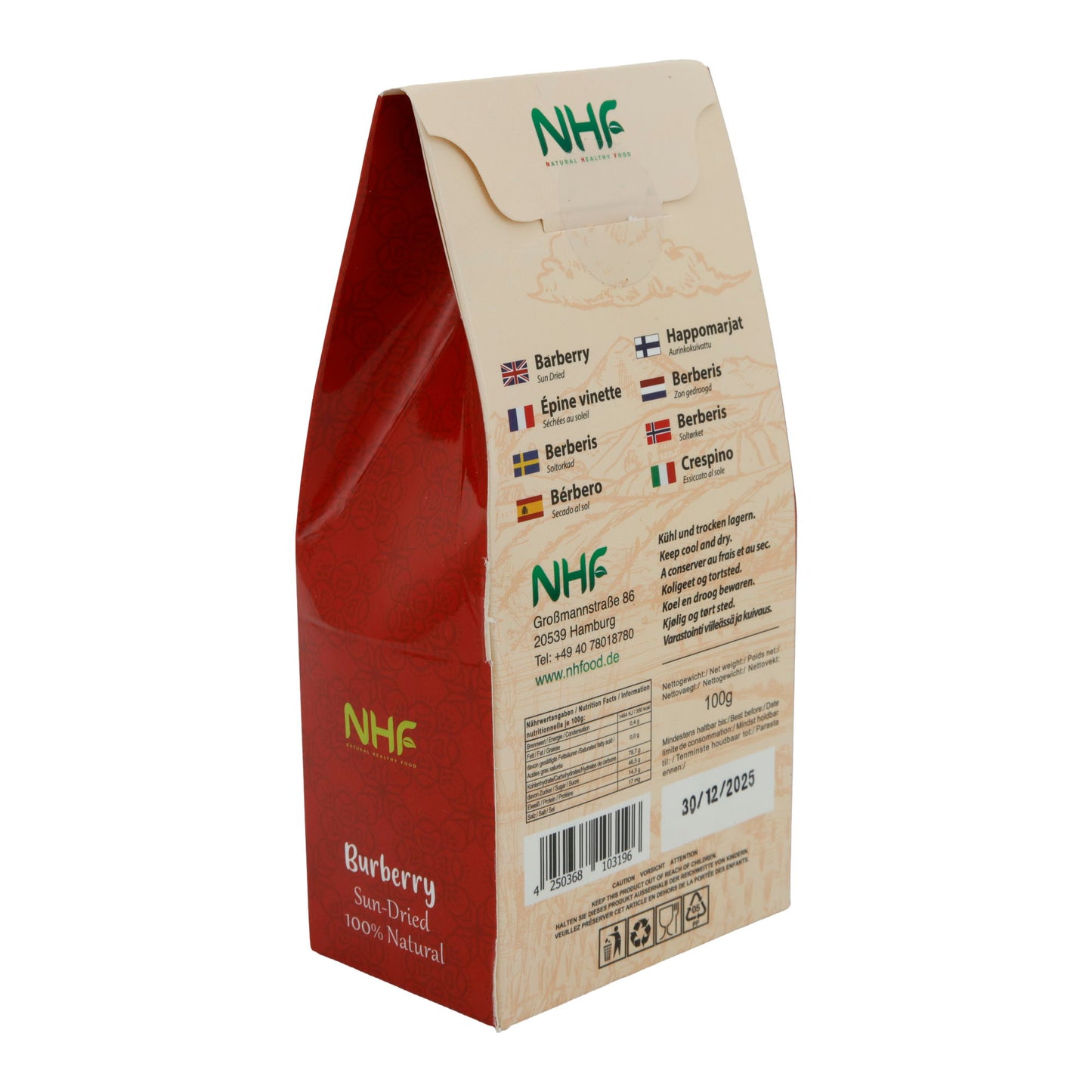 Trockenfrüchte NHF | Berberitze | 100 % natürliche sonnengetrocknete Früchte | 100 g