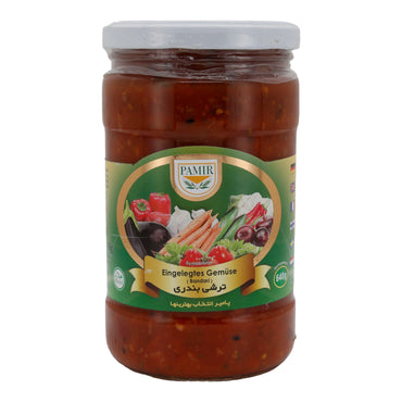 Eingelegtes Gemüse Pamir | Bandari | Traditionelle Würzmischung mit Gemüse und Gewürzen | 640g PAMIR