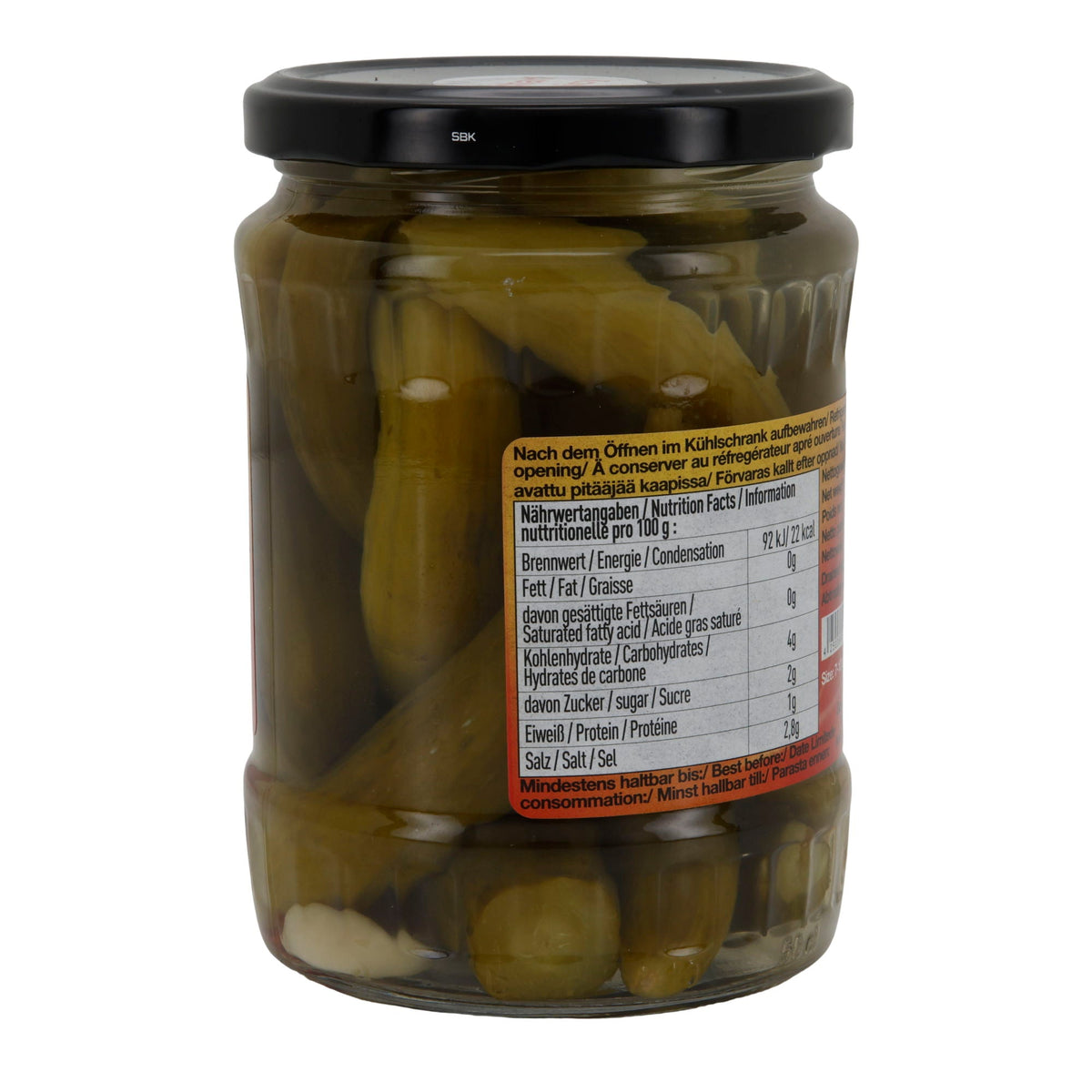 Salzgurken Pamir | Eingelegt | knackig, würzige Lake | 560 g Glas