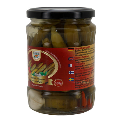 Salzgurken Pamir | Ingelegde | knapperige, kruidige pekel | 560 g glas