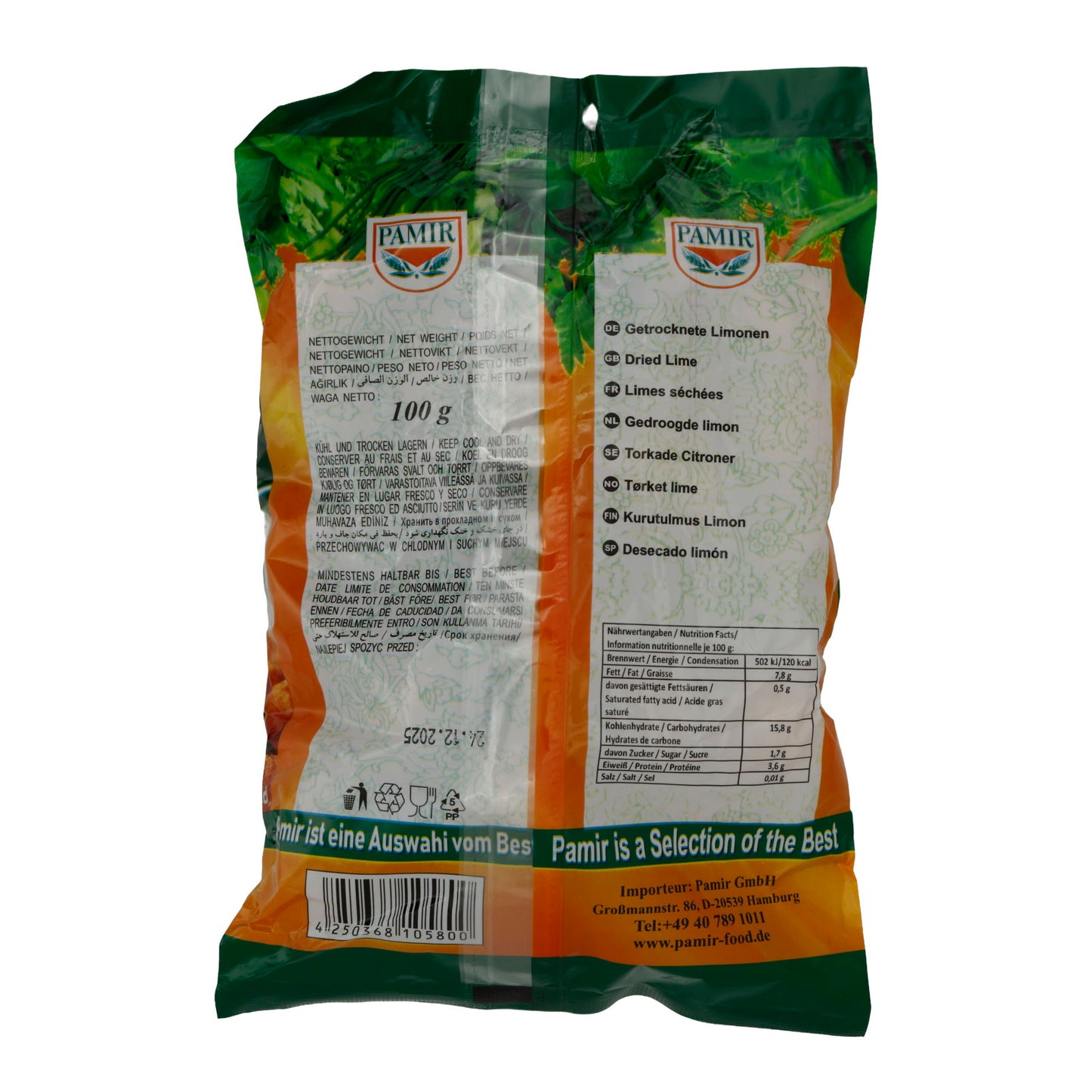 Limetten Pamir | Getrocknet | Aromatische Zutat für Ihre Gerichte | 100g