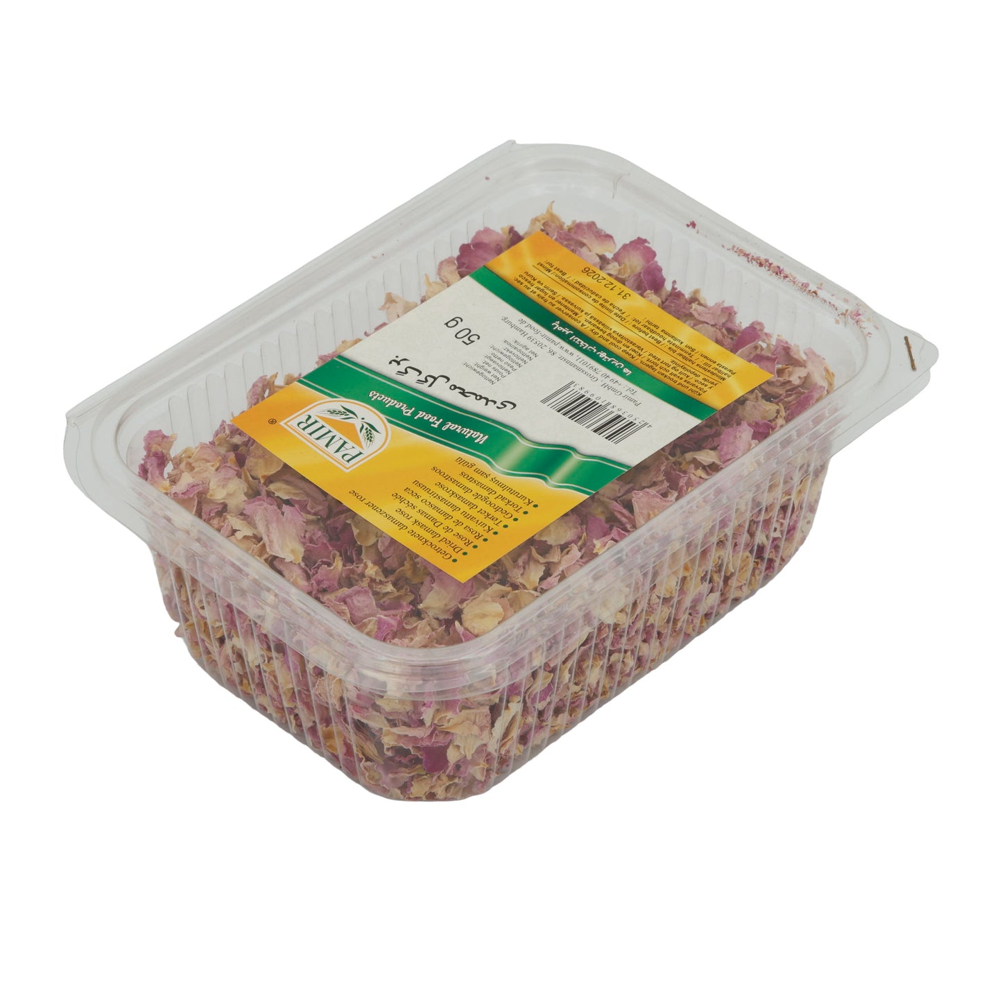 Damaszener-Rosenblüten Pamir | Aromatische Blüten | Für Tee, Desserts und orientalische Gerichte | 50 g Packung