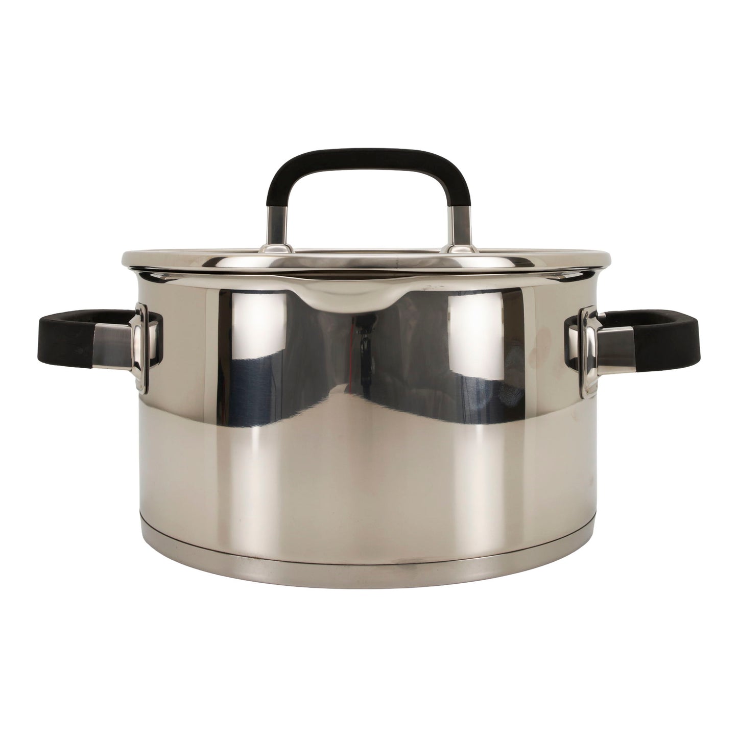 Almina Edelstahl Kochtopf – 22 cm, 4,5 Liter – Induktionsgeeignet mit Glasdeckel