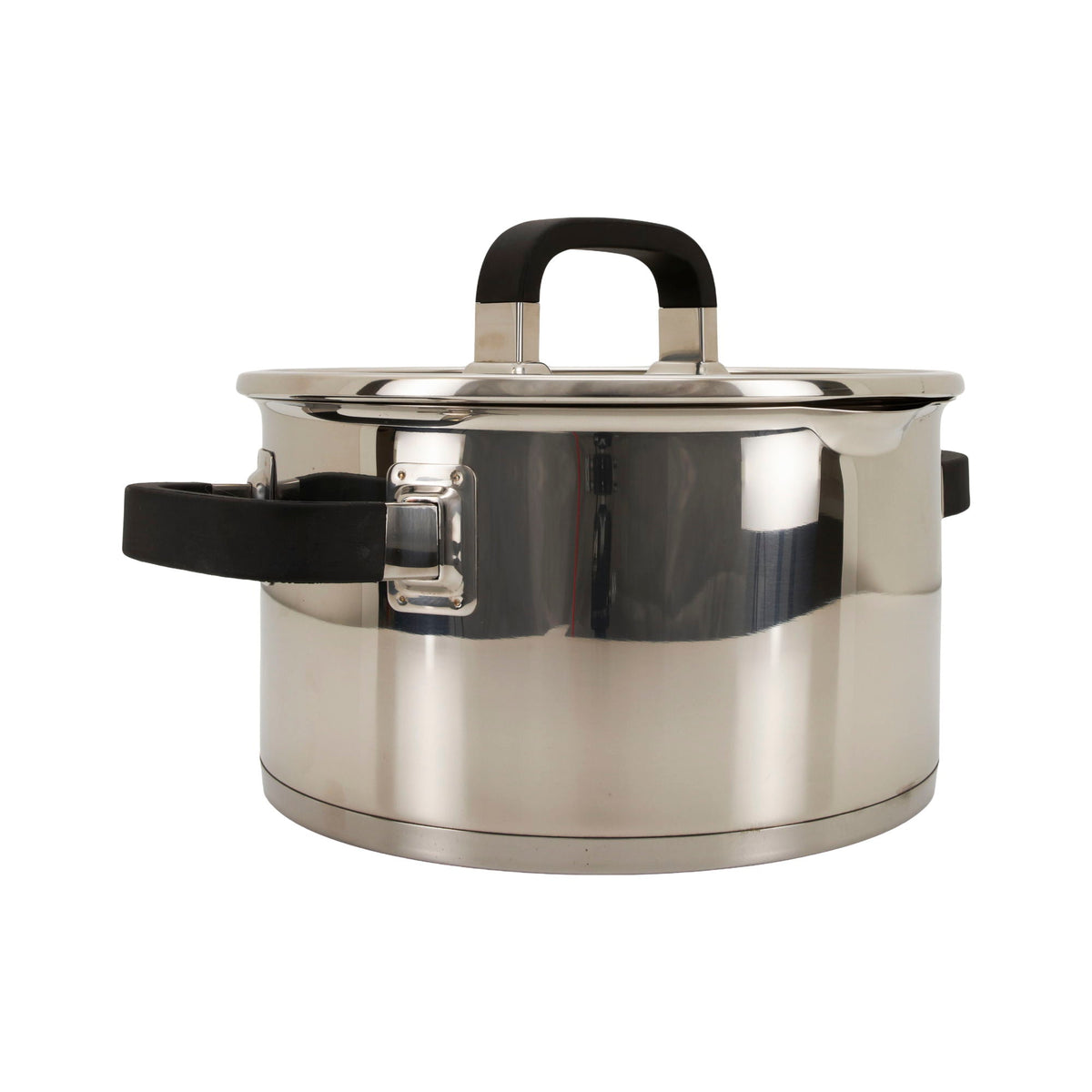 Almina Edelstahl Kochtopf – 22 cm, 4,5 Liter – Induktionsgeeignet mit Glasdeckel ALMINA