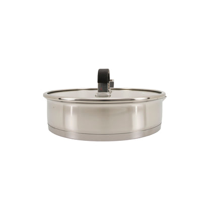 Almina Edelstahl Bratpfanne mit Glasdeckel – 24 cm, 2,6 Liter, Induktionsgeeignet