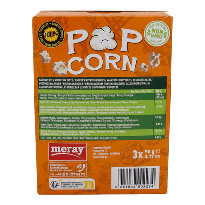 Popcorn Meray | Magnetronpopcorn | Met botersmaak, gezouten | 3 x 90 g